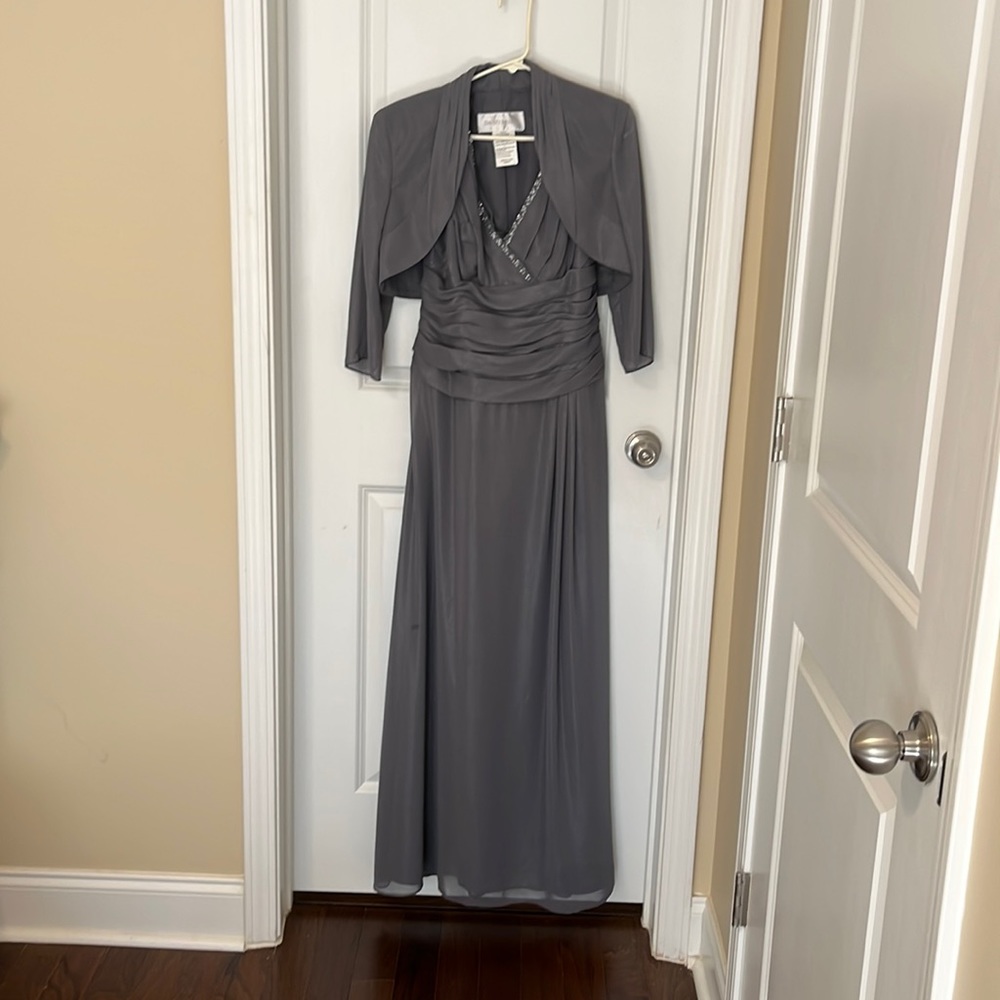 Ladies elegant long gown with jacket